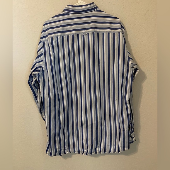 BUGATCHI XL blue stripe button down - Picture 5 of 9